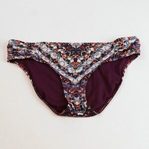 Athleta Marrakesh Shirred Hipster Bikini Bottom Purple Geo Print - Medium